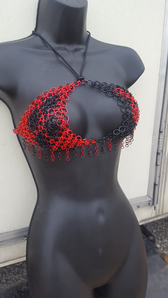 Harley Quinn Fringed Keyhole Chainmail Costume Piece