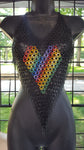 Heart Inlay Fringed Heart Chainmail Costume Piece