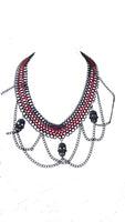 Fancy Avalon Necklace with skulls and drop chains